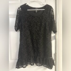 Style & Co. Black Floral Lace Top✨